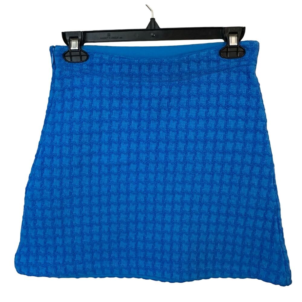 Sandro Riviere Tweed Mini Skirt Electric Blue Size 40 US 8 New - Picture 2 of 6